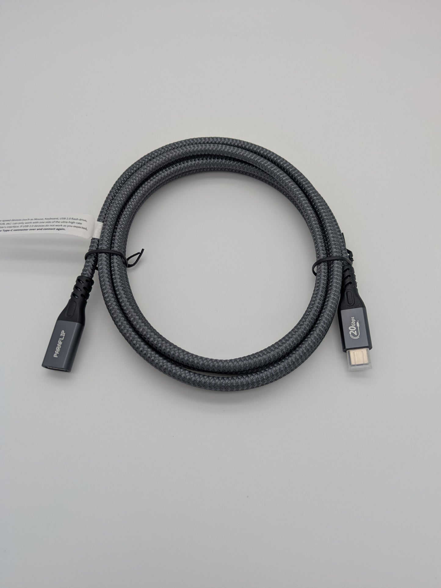 PARAFLIP USB-C Extension Cable (USB 3.2, 20 Gbps, 100W)
